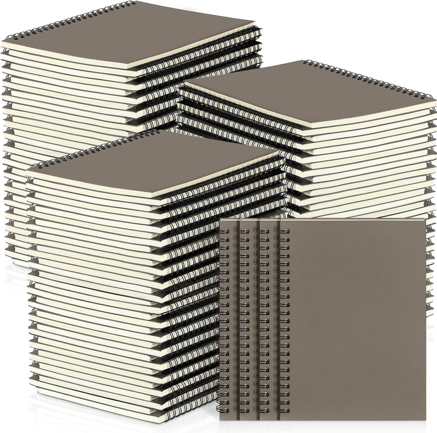 Yahenda Spiral Notebook Bulk A5 Journal Lined 8.3'' x 5.5'' Writing Composition Paper Small Notepad Subject Notebook for Students Office Business Back to School Supplies(Dark Gray,54 Pcs)