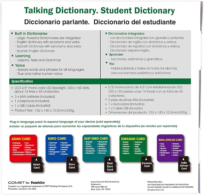 Franklin LV4-D English-Spanish, Spanish-English Talking Bilingual Dictionary - Image 3