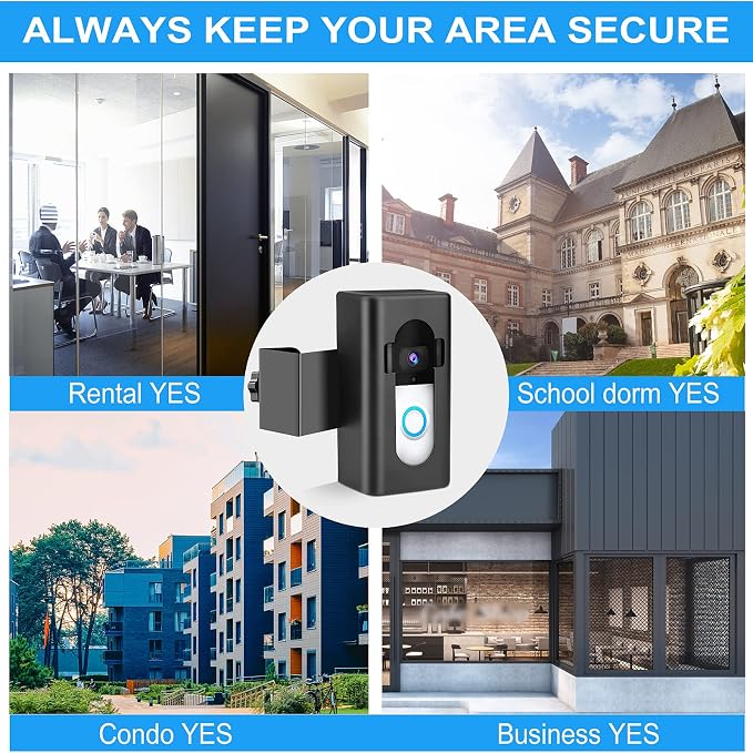 Anti-Theft Video Doorbell Door Mount, Doorbell No-Drill Mount Fit - Image 4