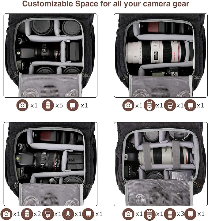BAGSMART Camera Backpack, DSLR SLR Waterproof Camera Bag, Anti-Theft - Image 3