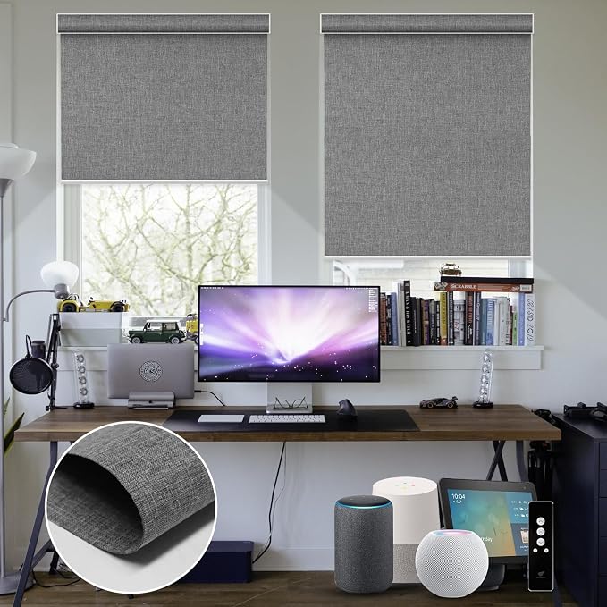 SmartWings Motorized Blinds Dual-Sided Cordless Smart Blackout Shades, Custom by SmartWings