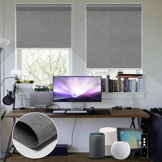 SmartWings Motorized Blinds Dual-Sided Cordless Smart Blackout Shades, Custom by SmartWings