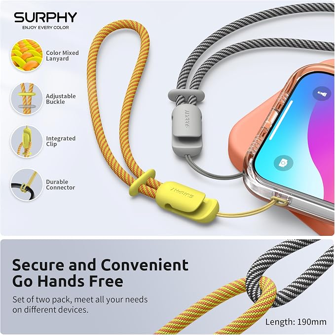 SURPHY 2 Pack Phone Lanyard for Cellphone Case, Phone Wrist Strap for Case - Image 4