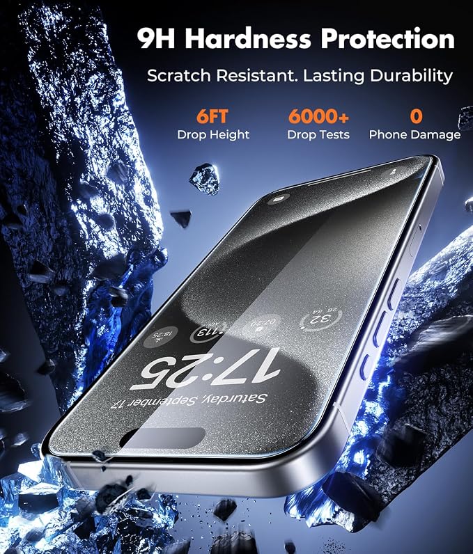 UNBREAKcable iPhone 15 Pro Max Screen Protector 3-Pack, Upgraded Dual-Tempered - Image 3