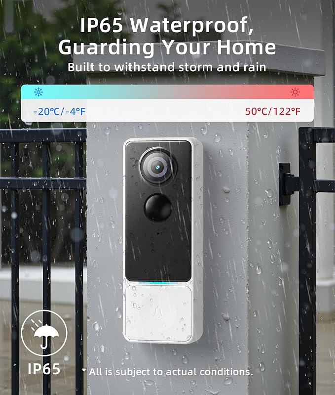 3MP Camera Doorbell Camera Wireless Video Doorbell 2K HD- No Subscription - Image 7