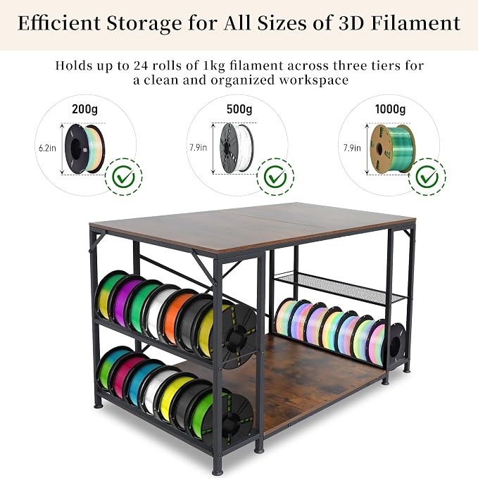 Upgraded 3D Printer Stand, Large 3D Printer Filament Storage Rack - Image 4