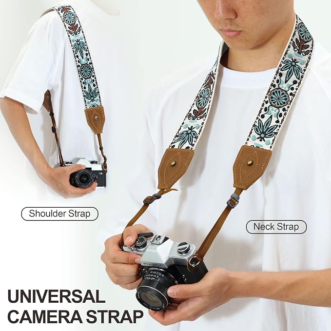 Padwa Lifestyle 2" Wide Classic Crazy Horse Art Cowhide Head Cotton Camera - Image 3