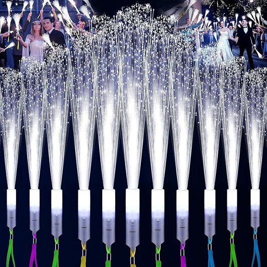 SHQDD 76 PCS White Fiber Optic Sticks, LED Fiber Wands, Fiber Optic Wand by SHQDD