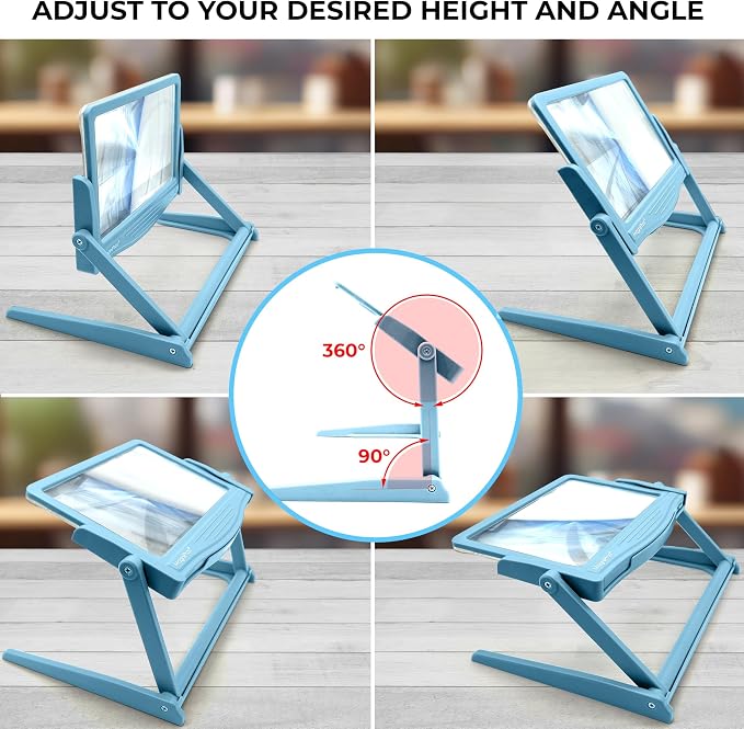 MagniPros 5X Large LED Hands-Free Full Page Magnifying Glass - Image 5