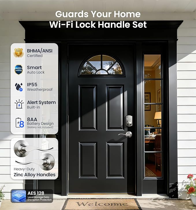 Veise VE012W-B Wi-Fi Fingerprint Smart Lock - Image 5
