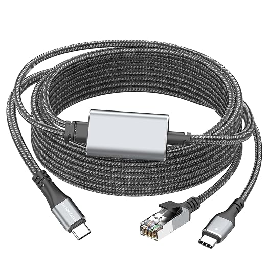 USB C to Ethernet Cable with Charging 10 Feet, USB-C Male 100W PD & Gigabit LAN - Image 7