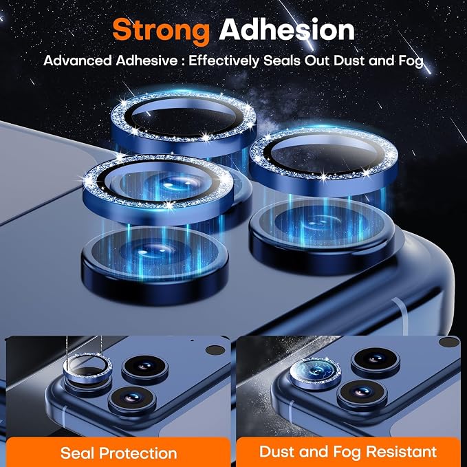 for iPhone 15 Pro/15 Pro Max Camera Lens Protector, Tempered Glass Screen - Image 2