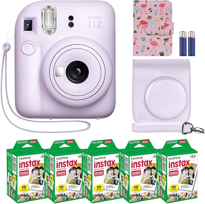 Fujifilm Instax Mini 12 Instant Camera + MiniMate Accessory Bundle & Compatible by FUJIFILM