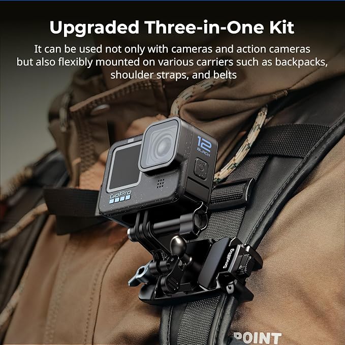 SMALLRIG Universal Three-in-One Camera Clip Kit, Quick Release System, Backpack - Image 2