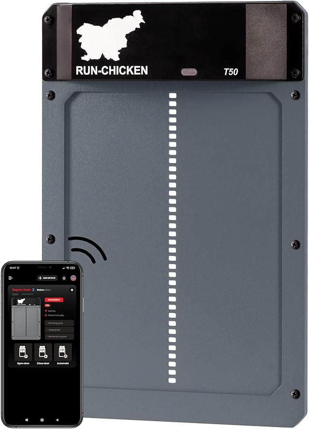 RUN-CHICKEN Door T50 – Automatic Chicken Coop Door Opener, Battery Powered & by RUN-CHICKEN