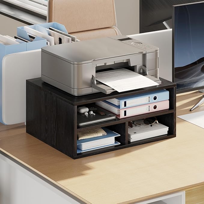 Desktop Printer Table with Storage, 2 Tier Printer Stand - Image 2