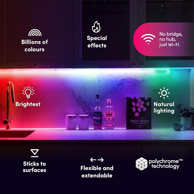 LIFX Supercolor Smart LED Strip Lights 6.6ft, Color Changing Multizone RGB + - Image 2
