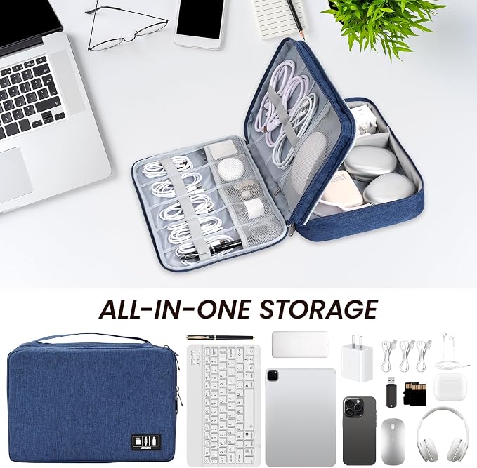 Large Electronic Organizer Travel Case, Double Layer Tech Accessories Bag - Image 6
