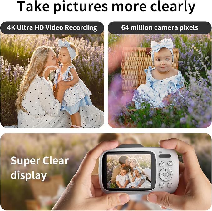 WellTone Digital Camera Kids 4K Video 64MP Photography Cameras, Compact 18X - Image 4