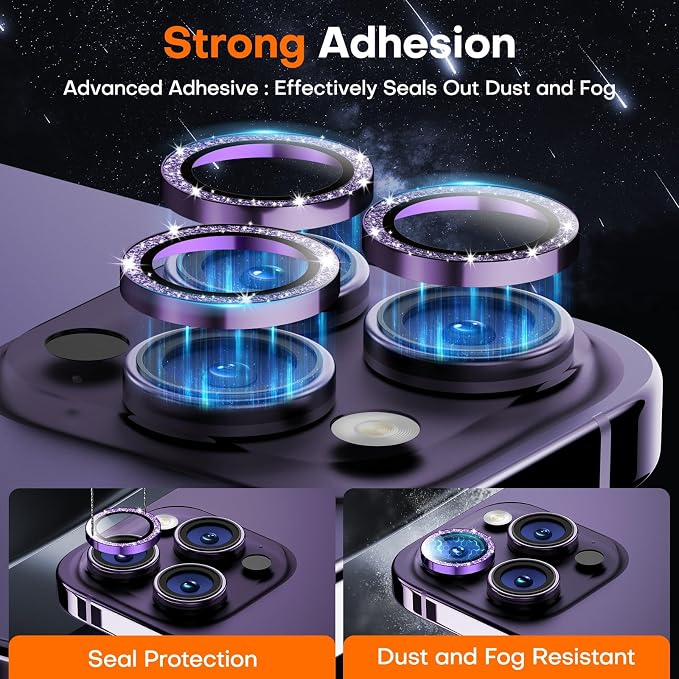 for iPhone 14 Pro/14 Pro Max Camera Lens Protector, Tempered Glass Screen - Image 2