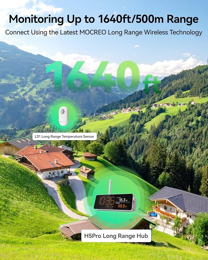 MOCREO WiFi Remote Refrigerator Thermometer, 1/3 Mile Long Range Freezer Alarm - Image 3