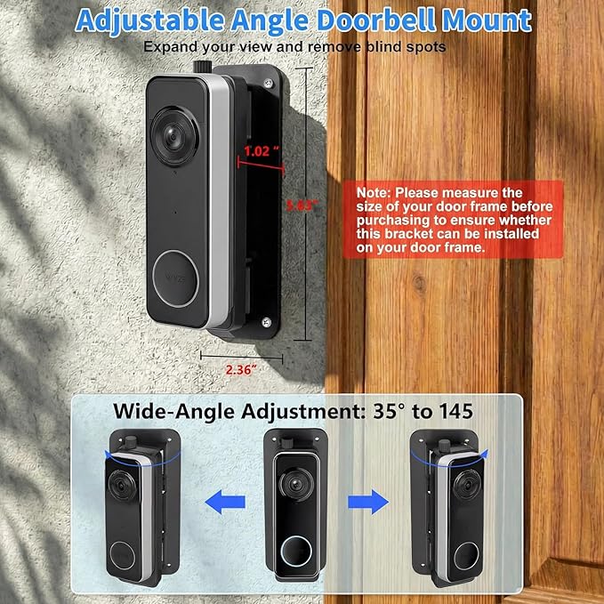 Doorbell Mount for Wyze Battery Video Doorbell and Video Doorbell v2, 35-145° - Image 3