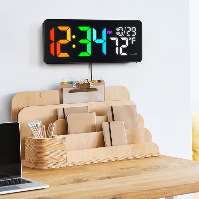 La Crosse Technology 513-1411 Color-Changing Digital LED Wall Clock - Image 9