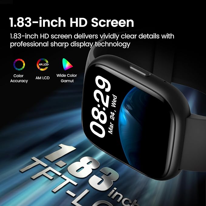 Smart Watch with Alexa Built-in, 1.83" HD Touchscreen Fitness Tracker with - Image 2