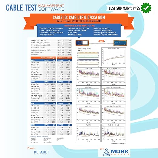 MONK CABLES | CAT6 Plenum Cable 1000ft | UTP, 550MHz | DSX-8000 Certified | - Image 7
