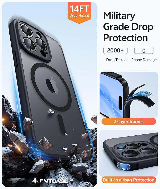 FNTCASE for iPhone 15 Pro Case: Translucent Matte Cases - Image 6