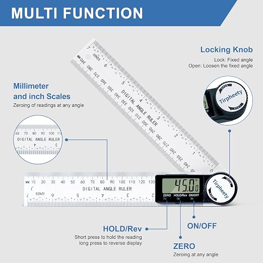 Digital Angle Finder Protractor, 3rd Generation Quick Display Angle Gauge Ruler - Image 2