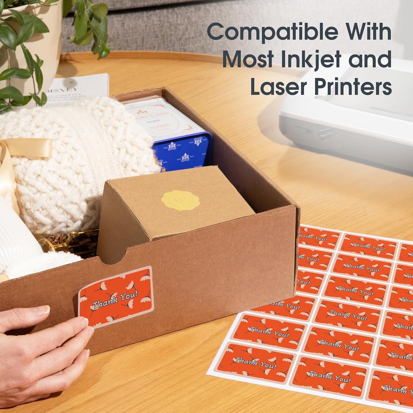 1 1/2" X 1" Matte White Printable Labels Compatible with Inkjet and Laser Printers - 100 Sheets, 5000 Total Paper Stickers for Return Addresses, UPC and EAN Barcodes - Spartan Industrial