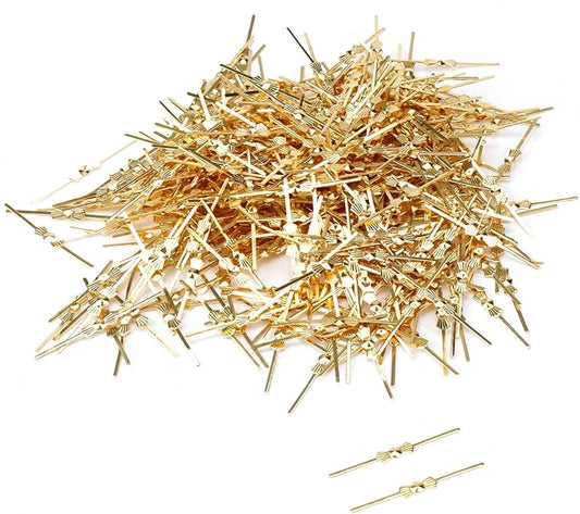 500PCS Metal Bright Gold Chandelier Crystal Clips, 1.57inch Total Length by Tighall