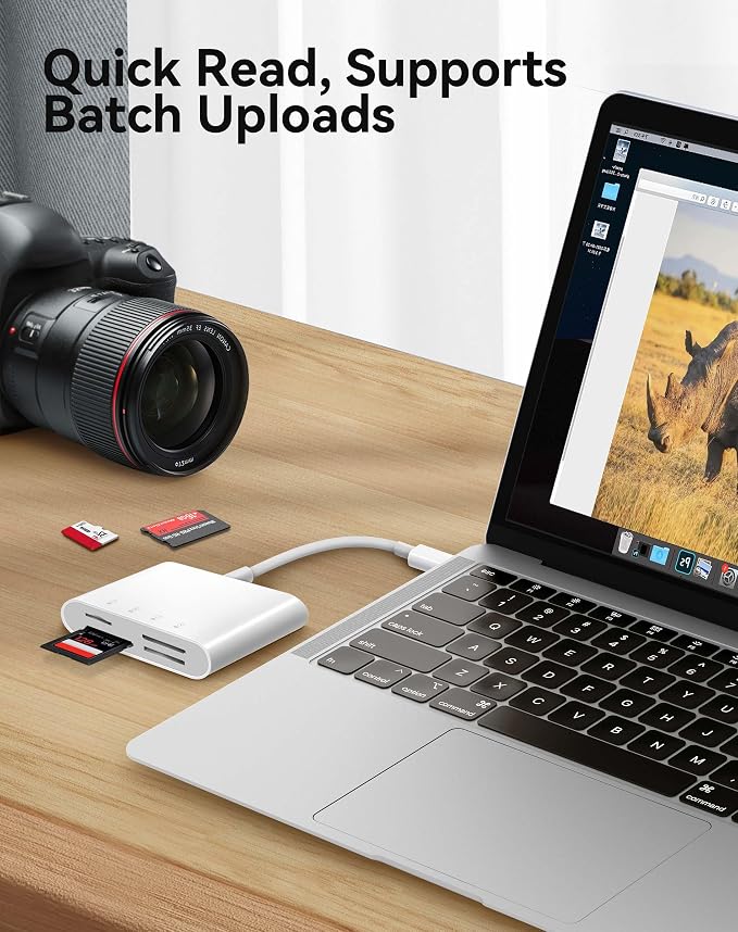 USB C SD Card Reader for iPhone 15 16/iPad/MacBook/Mac, xdgeLoad 4 Slots Type C - Image 3