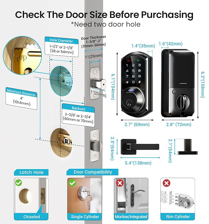 Veise VE07-L Fingerprint App Control Smart Locks - Image 9
