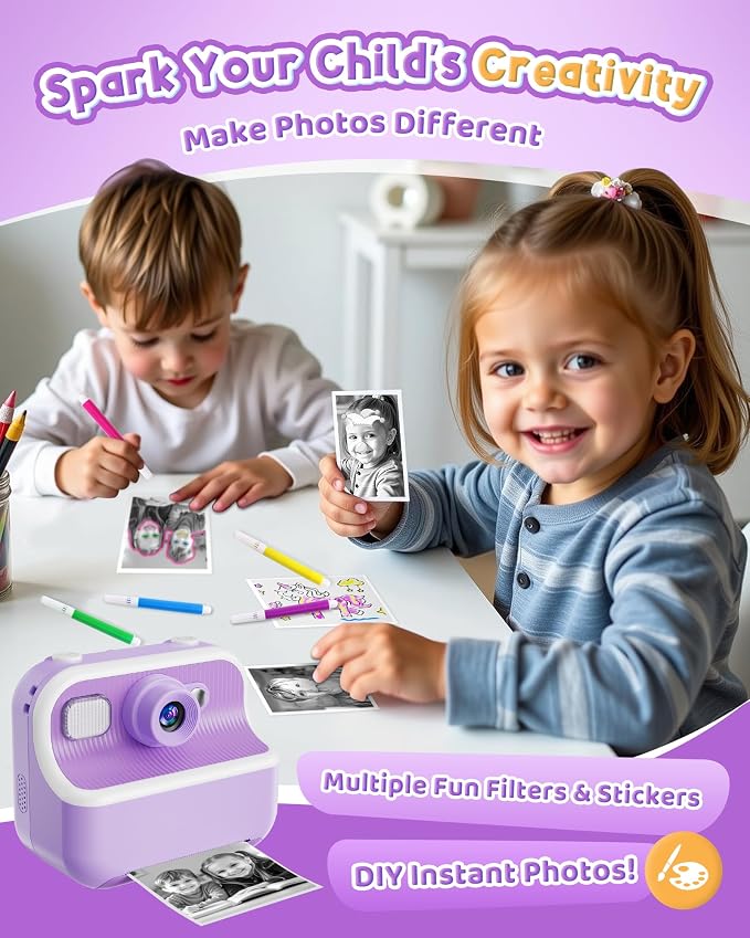 Instant Camera, Front Rear Dual Selfie Kids Camera - Image 5