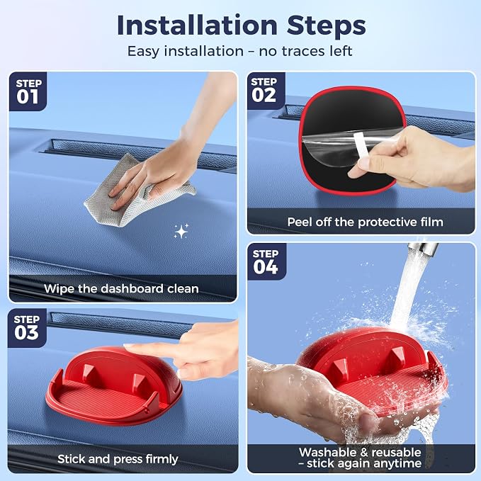 Loncaster Car Phone Holder, Car Phone Mount Silicone Car Pad Mat - Image 4