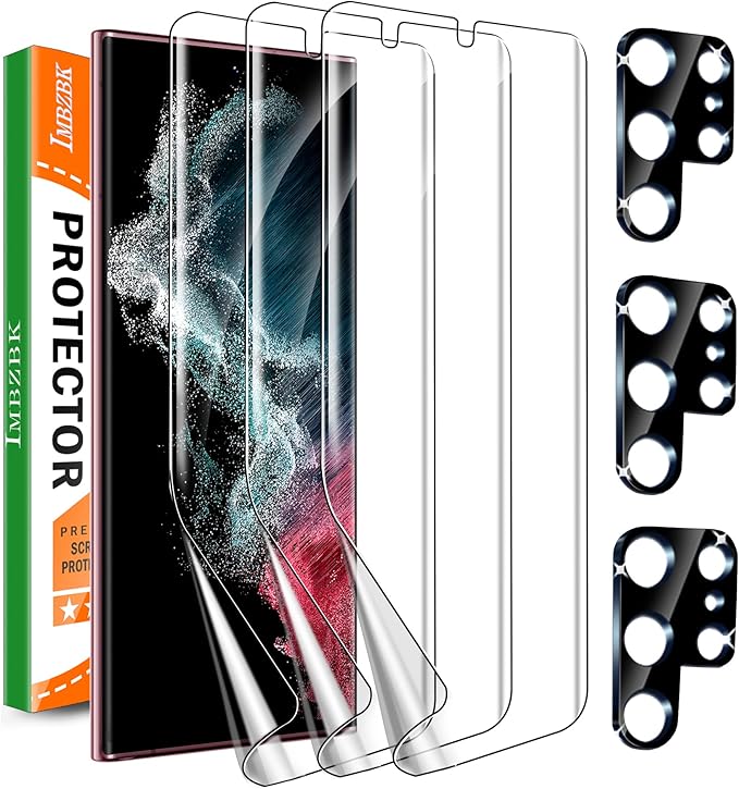 IMBZBK for Samsung Galaxy S22 Ultra 5G Screen Protector, 3 Flexible TPU Film by IMBZBK