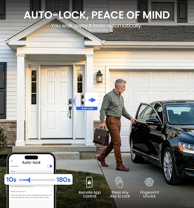 Veise VE012W-H WiFi Smart Front Door Lock Set, Built-in WiFi, App Remote & - Image 7