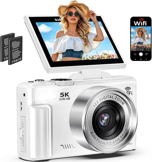 5K Digital Camera for Photography, 75MP WiFi Vlogging Camera for YouTube by Unknown