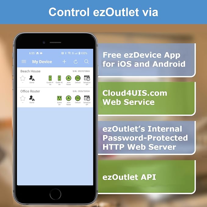 ezOutlet5-2R - Dual Outlet Internet Enabled IP & WiFi Remote Power Switch - iOS - Image 6