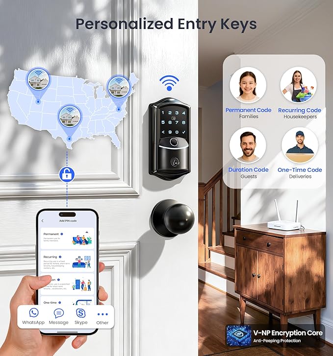 Veise VE027-K Built-in WiFi Smart Lock - Image 6