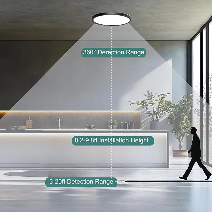 12 Inch Motion Sensor Ceiling Light Indoor, Motion Sensor Fixture Indoor - Image 4