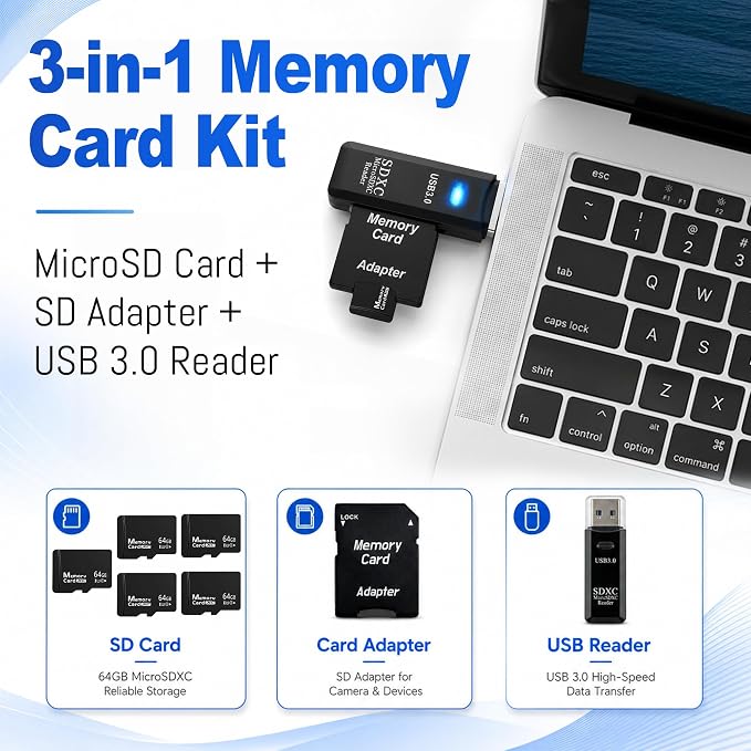 5-Pack 64GB Micro SD Card for Dashcam & Security Cam U3 V30 A1 | High Endurance - Image 2
