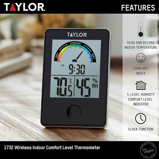 Taylor Digital Wireless Indoor Comfort Level Thermometer and Hygrometer - Image 6