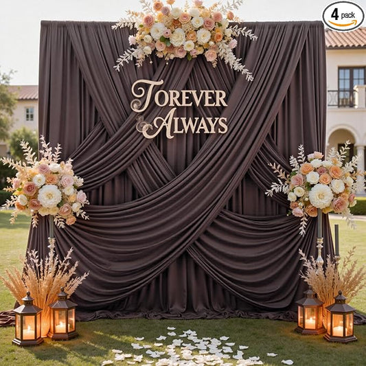 20ft x 12ft Brown Backdrop Curtains by CO-AVE
