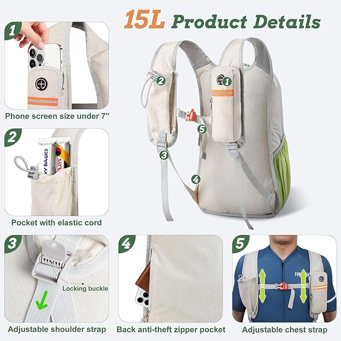 BECOJADDE 15L Small Hiking Backpack - Image 2