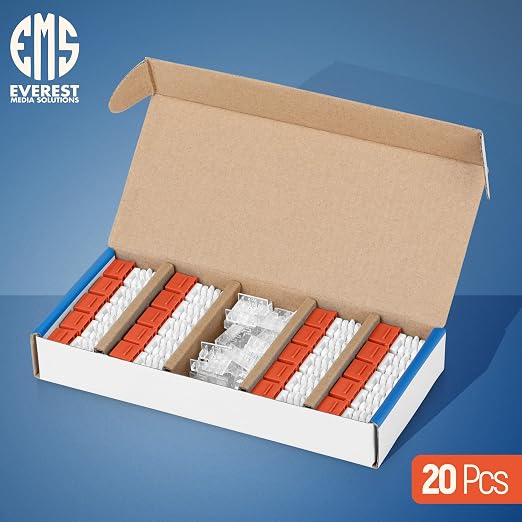 Everest 90° Angled RJ45 Cat6 Keystone Jacks 20-Pack in Orange - Image 2