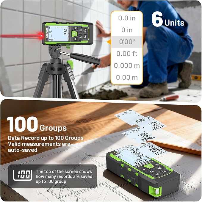 Laser Measure Device 3-in-1, Huepar 330ft Laser Measurement Tool & 33ft Cross - Image 5