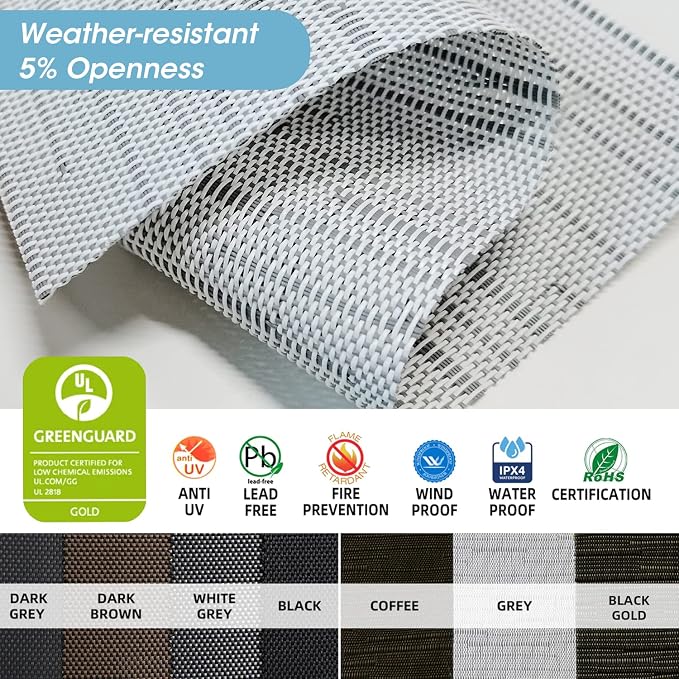 SmartWings Motorized Sun Shades Outdoor Patio Smart Blinds Remote Control Roll - Image 4